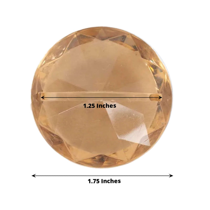 Amber crystal gem with dimensions of 1.25 inches by 1.75 inches.