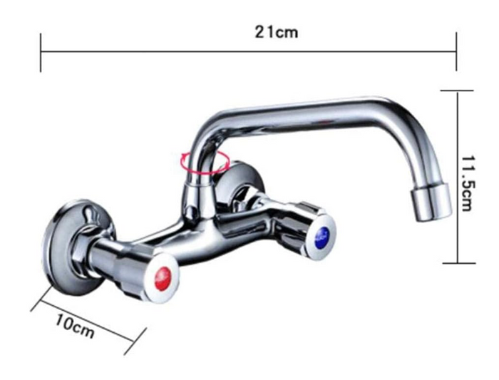 2 hole wall-mounted washbasin mixer