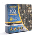 200 Black Wire Battery Operated Led Lights - Bright White 338954