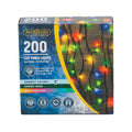 200 LED Timer String Lights Battery Operated & Green Wire Multicolour