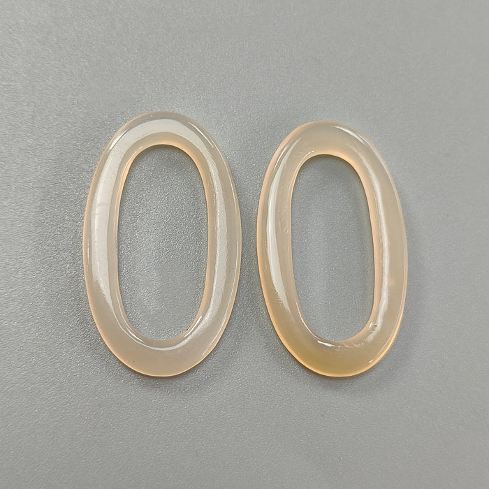25.20cts (Approx) Peach Onyx Cabochon Natural Gemstone Oval Shape Pair