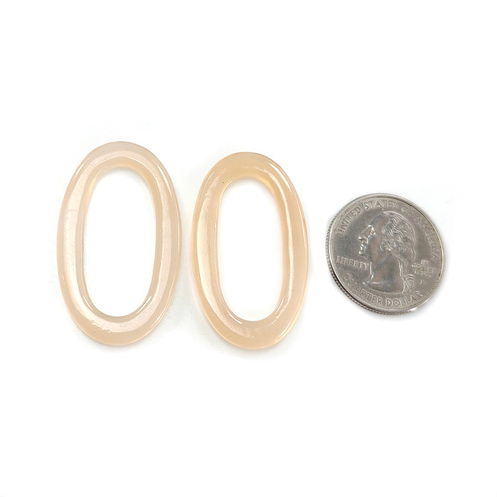 25.20cts (Approx) Peach Onyx Cabochon Natural Gemstone Oval Shape Pair