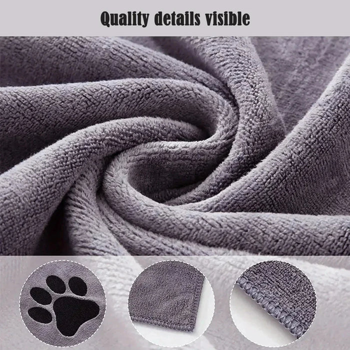 3 Size Options Microfiber Pet Bath Towel Embroidered Super Soft Absorbent Cat for Dogs Grooming Supplies Happy Tails Pet Shop Store