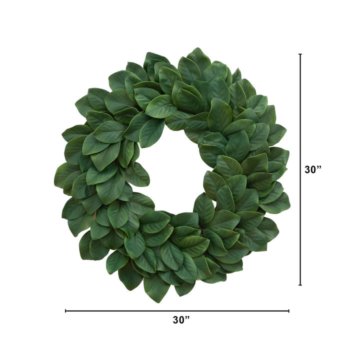 30” Artificial Magnolia Wreath