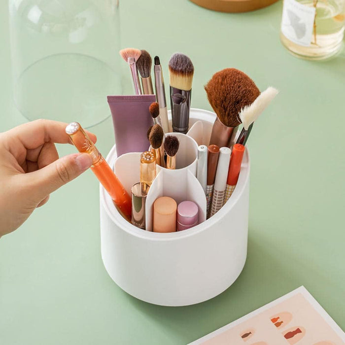 Elegant cosmetic organizer – rotating brush storage for vanity