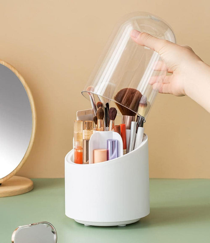 Compact rotating makeup holder for brushes in Pakistan