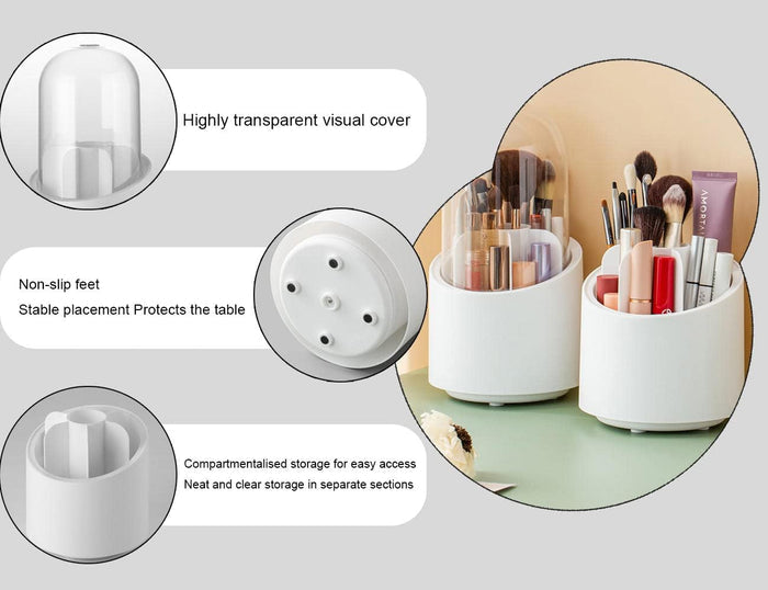 Compact rotating makeup holder for brushes in Pakistan