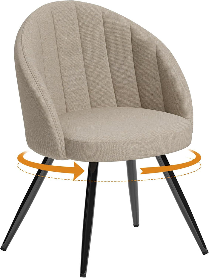 Beige Linen Chairs / Single Chair