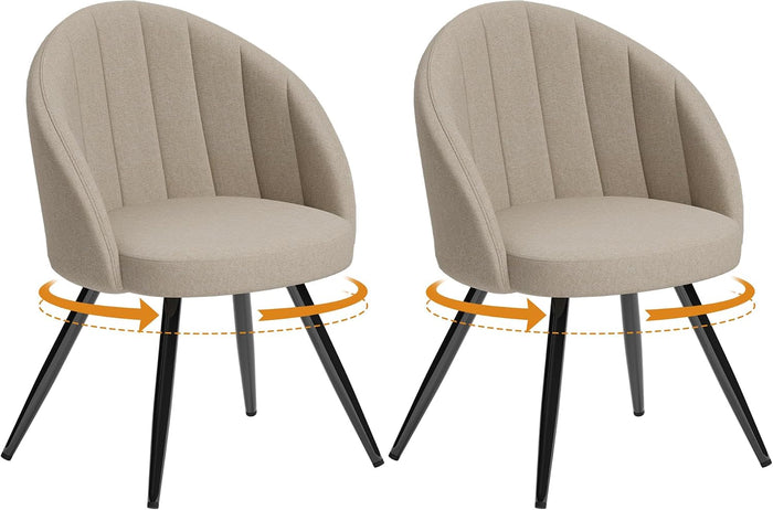 Beige Linen Chairs / Set of 2
