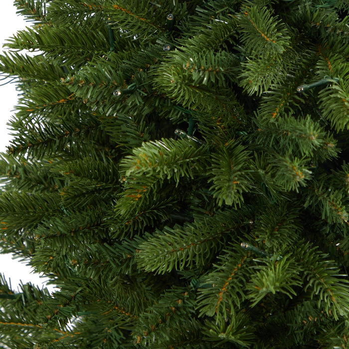 4.5’ Sierra Spruce “Natural Look” Artificial Christmas Tree with 150 Clear LED Lights in Decorative Urn