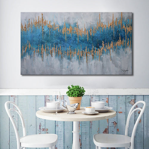 Abstract Handmade Oil Painting on Stretched Canvas in Unique Colors