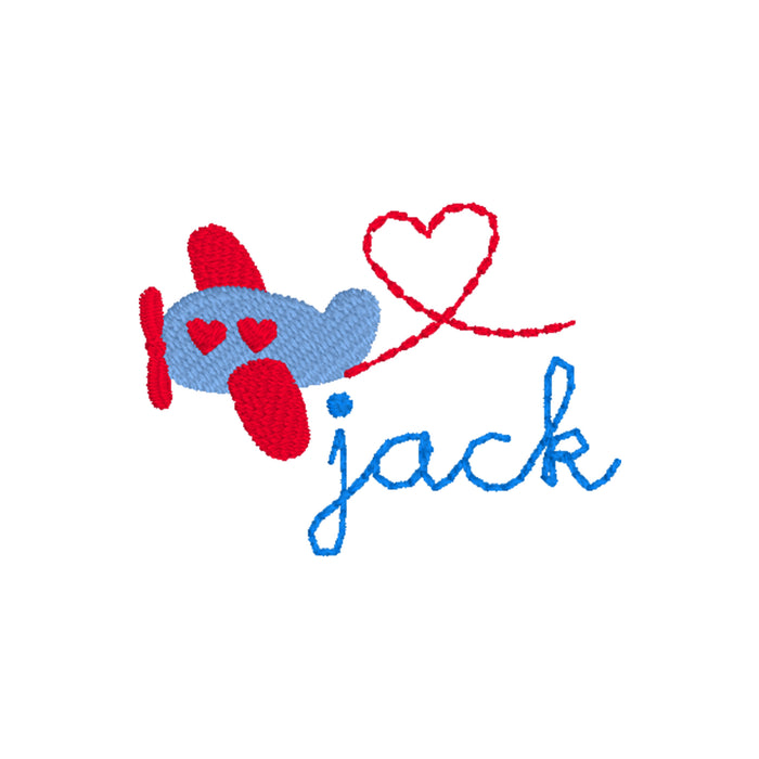 Airplane with Heart and Name