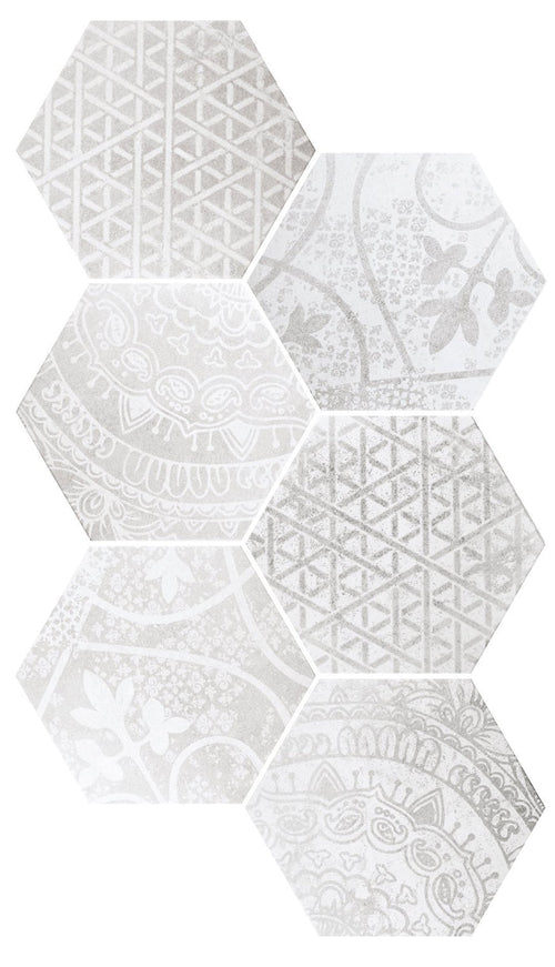 Alchimia Hex Blanco Grigio Tile Quintessenza