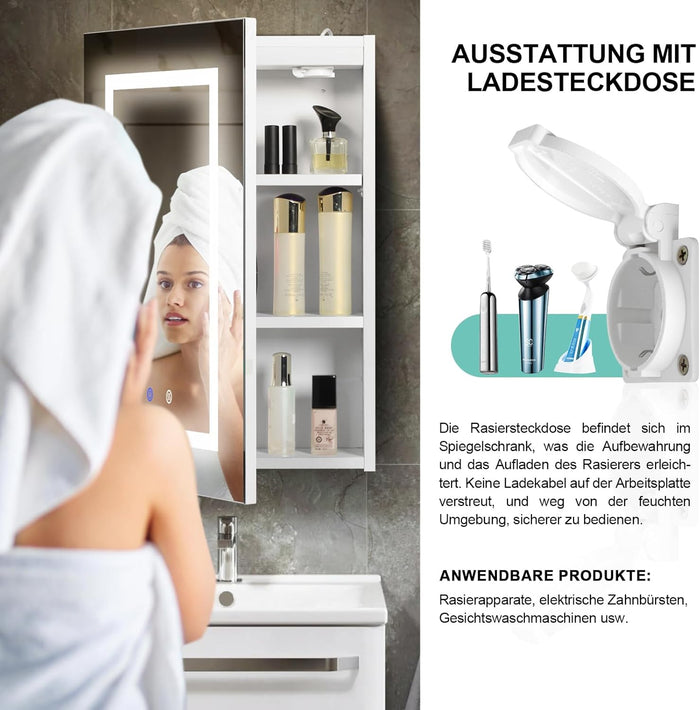 Badezimmer-Spiegelschrank mit LED-Beleuchtung