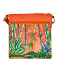 Women's hand-painted bamboo cheetah crossbody bag for everyday carry-back image