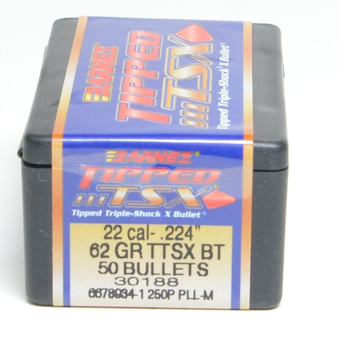 Barnes .224 Diameter 62 Grain Polymer Tip TTSX 50 Count Bullets