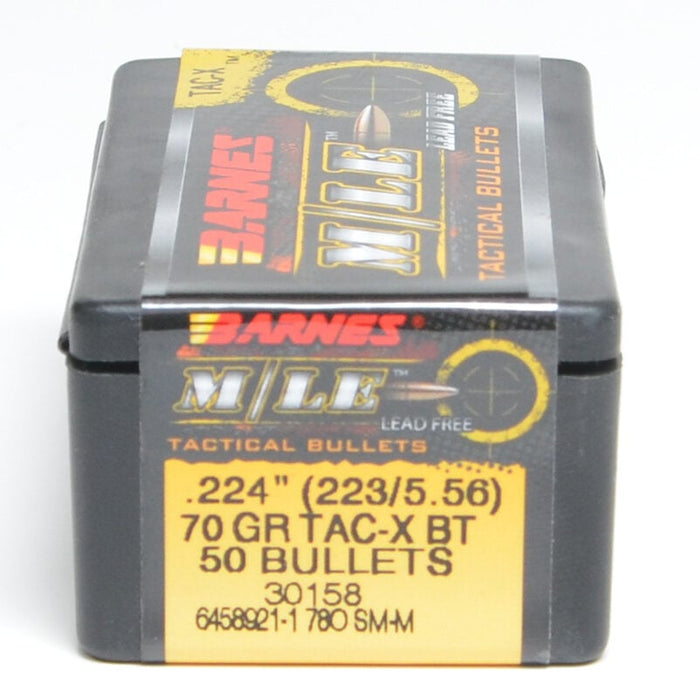 Barnes .224 Diameter 70 Grain Boat Tail Hollow Point Tactical 50 Count Bullets