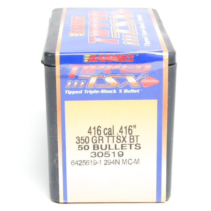 Barnes .416 Diameter 350 Grain Solid Hollow Point TSX 50 Count Bullets