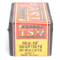 Barnes .458 Diameter 350 Grain Solid Hollow Point TSX 20 Count Bullets