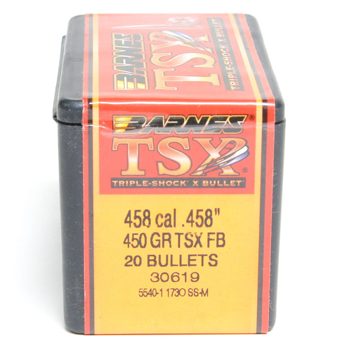 Barnes .458 Diameter 450 Grain Solid Hollow Point TSX 20 Count Bullets