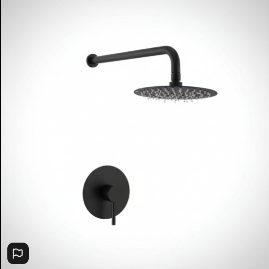 Bathroom Rain Shower System - Black Rainfall Shower Head