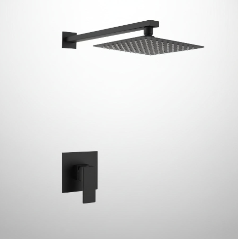 Bathroom Rain Shower System - Black Rainfall Shower Head