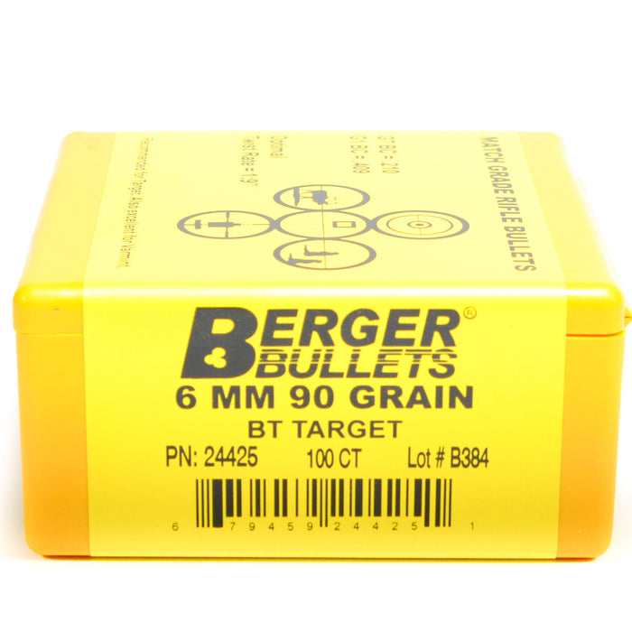 Berger .243 Diameter 90 Grain Boat Tail Hollow Point Target Bullets