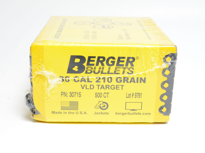 Berger .308 Diameter 210 Grain Open Tip Match Target VLD Bullets