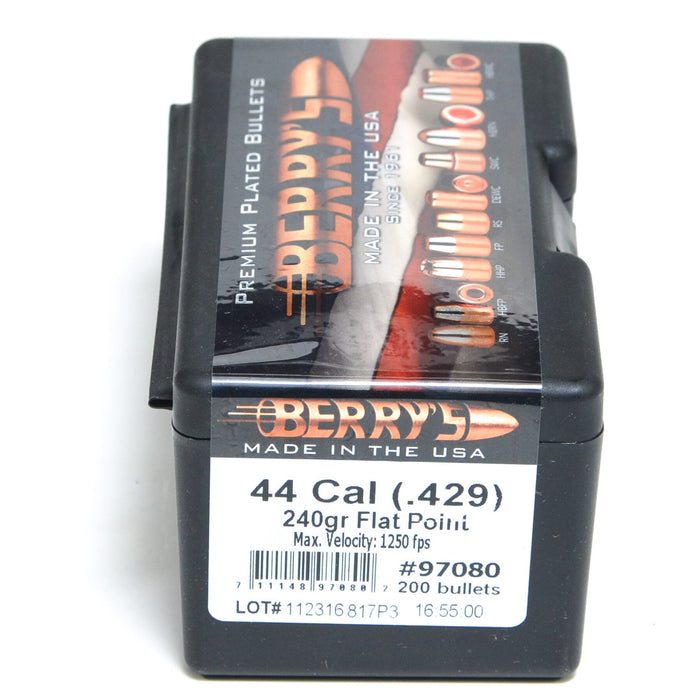 Berry's .429 Diameter 240 Grain Flat Point 200 Count Bullets