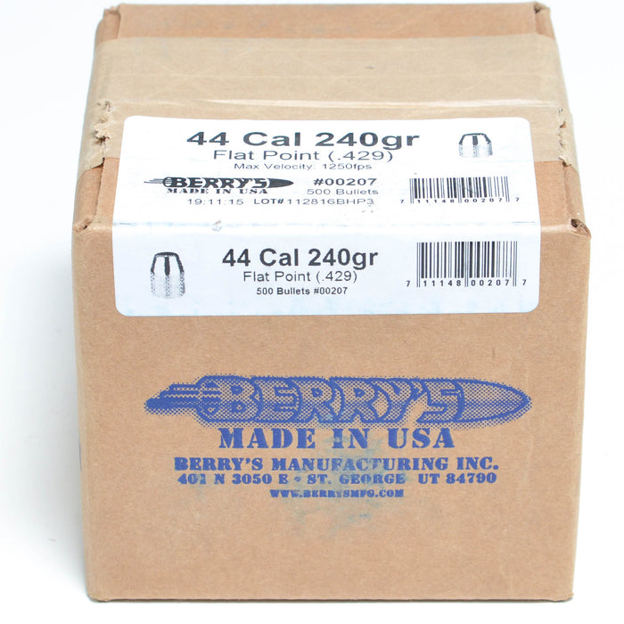 Berry's .429 Diameter 240 Grain Flat Point 500 Count Bullets