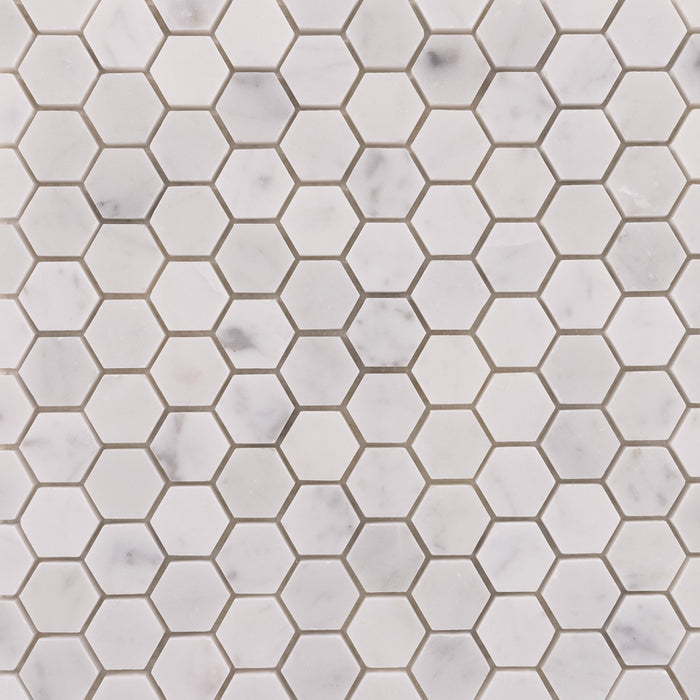 Bianco Carrara Hex Mosaic Stone TileStyle