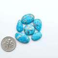 Create stunning handcrafted jewelry with Blue Bird Turquoise Cabochons. Their rich blue color and polish make them perfect for silversmiths and jewelry makers.