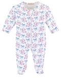 Blue Floral Bows Zip Up Fottie