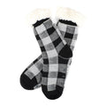 Buffalo Plaid Plush Fleece Lined Sherpa Slipper Socks
