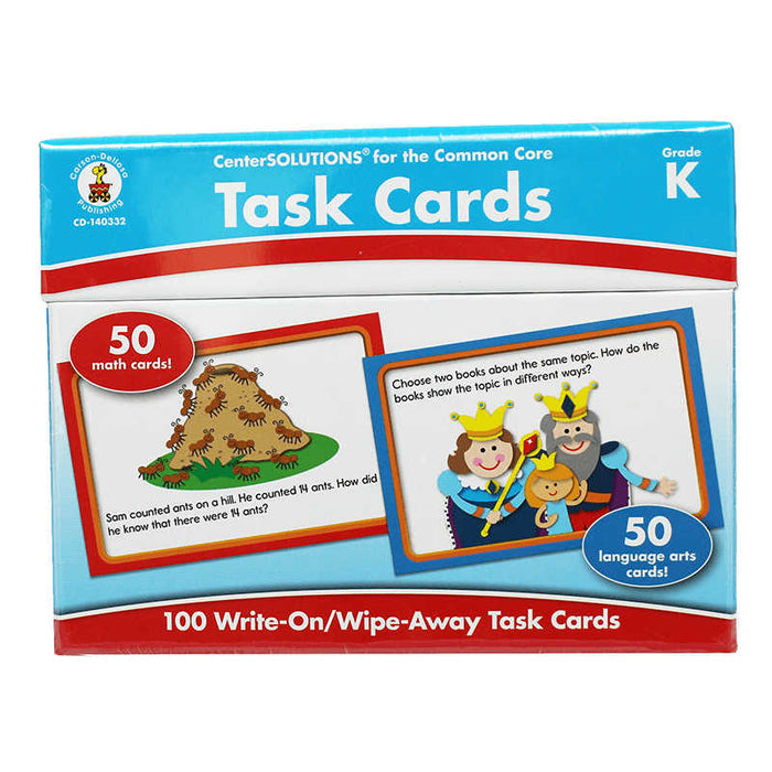 Carson Dellosa Grade K Write on/ Wipe Away Task Cards (CD 140332)