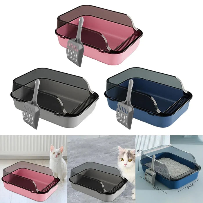 Cat Litter Box Kitten Potty Toilet for Small Medium Large Cats Small Animals Happy Tails Pet Shop Store