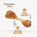 Chicken Flavor Dumbbell Dog Chews, Long-Lasting Rawhide Treats for Small Breeds Happy Tails Pet Shop Store