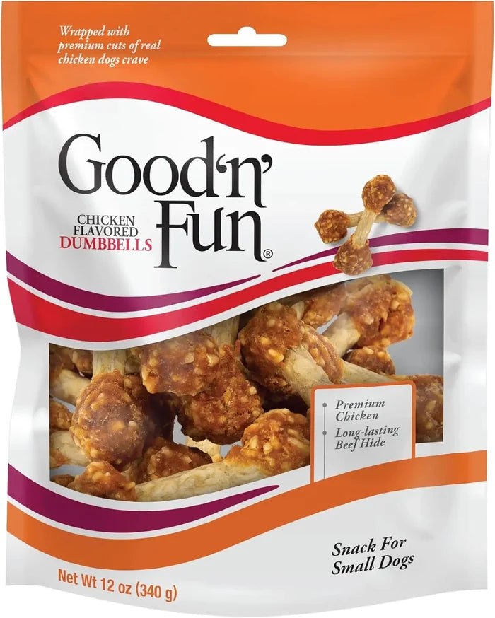 Chicken Flavor Dumbbell Dog Chews, Long-Lasting Rawhide Treats for Small Breeds Happy Tails Pet Shop Store