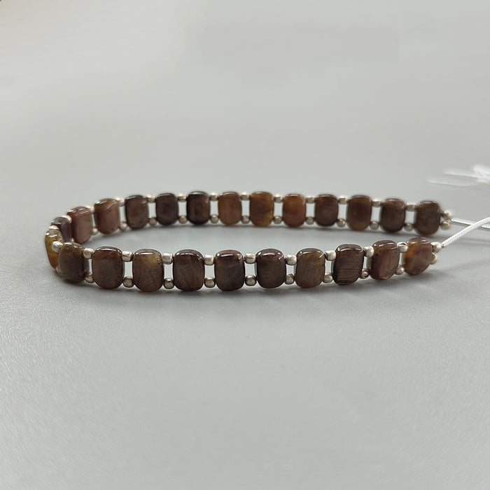 Chocolate Sapphire Smooth Loose Beads: 62.00cts Natural Untreated Golden  Sapphire Gemstone Cushion Plain Beads 8mm 7" Strand for Bracelet