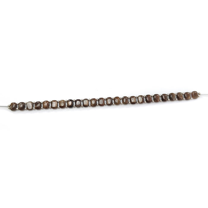 Chocolate Sapphire Smooth Loose Beads: 62.00cts Natural Untreated Golden  Sapphire Gemstone Cushion Plain Beads 8mm 7" Strand for Bracelet