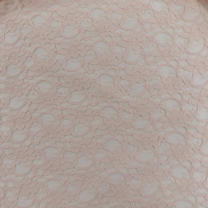 Corded Floral Lace - Nylon Cotton - Soft Rose