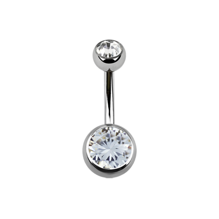 Surgical Steel Cubic Zirconia Navel Bar 6mm / Surgical Steel / Cubic Zirconia Navel Bar