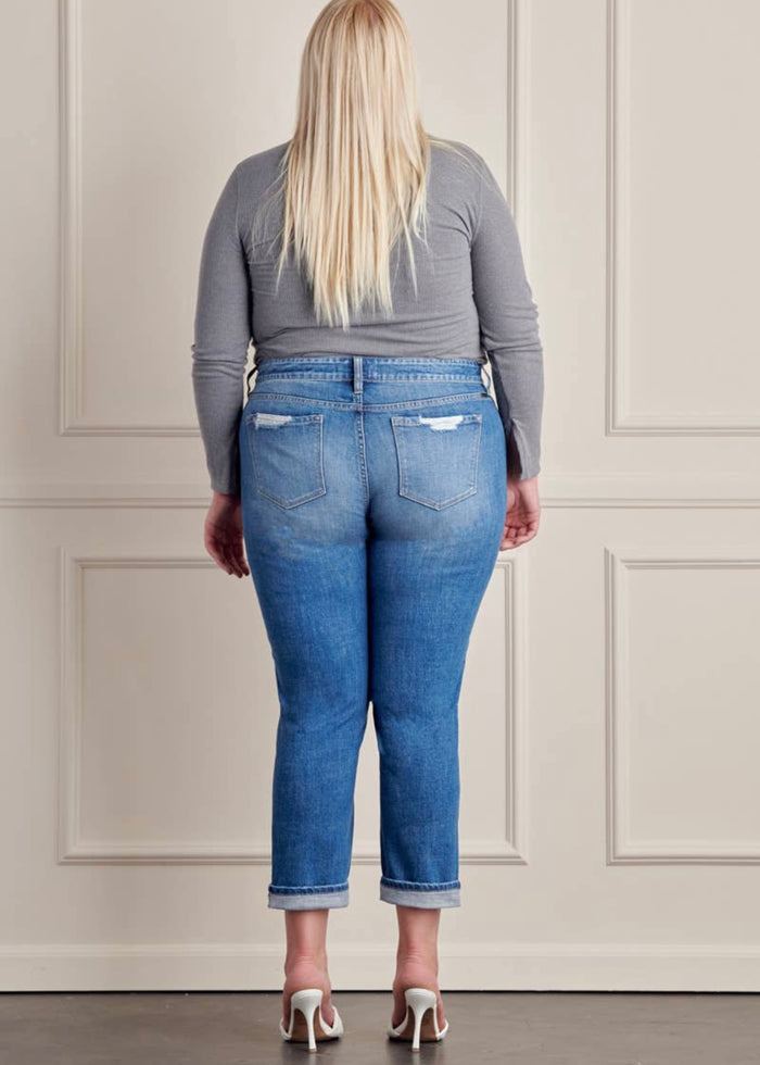 CURVE - Mid Rise Boyfriend Jeans