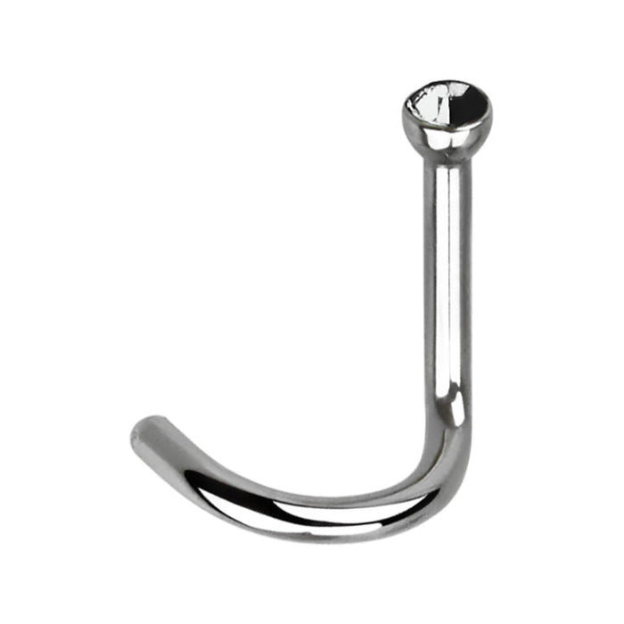 Titanium bezel crystal top nose screw 20 Gauge / Titanium / Silver Nose Screw