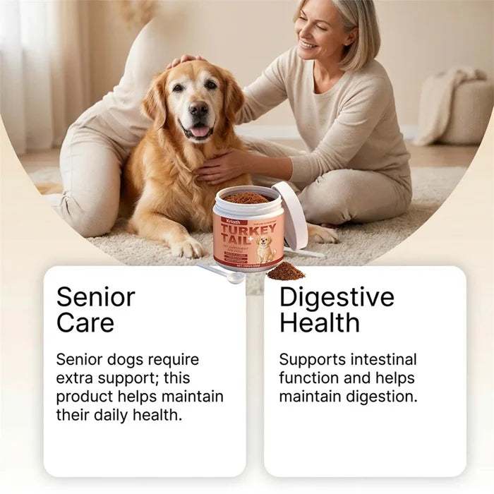 Daily Dog Supplement For Itchy Skin And Stiff Joints Promotes Health Skin & Shiny Coat. Radiant-Glow Happy Tails Pet Shop Store