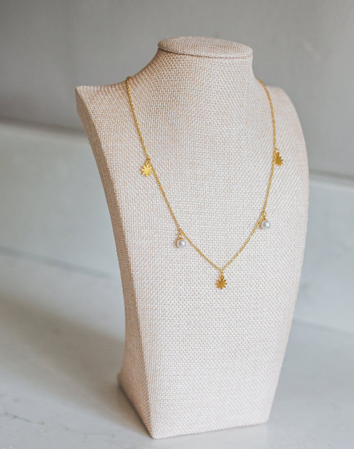 Dainty Philippine Sun and Pearl Necklace