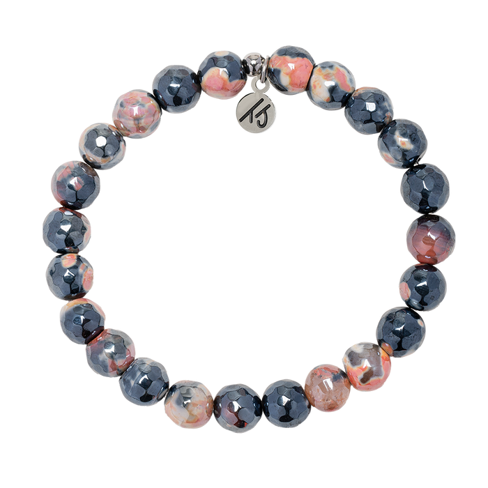 Defining Bracelet- Fearless Bracelet with Orange Black Agate Gemstones