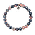 Defining Bracelet- Fearless Bracelet with Orange Black Agate Gemstones