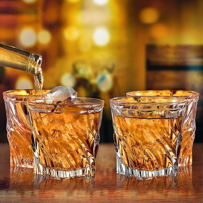 Delisoga Swirl Transparent Drinking Glass - Set of 6 - Home Hatch