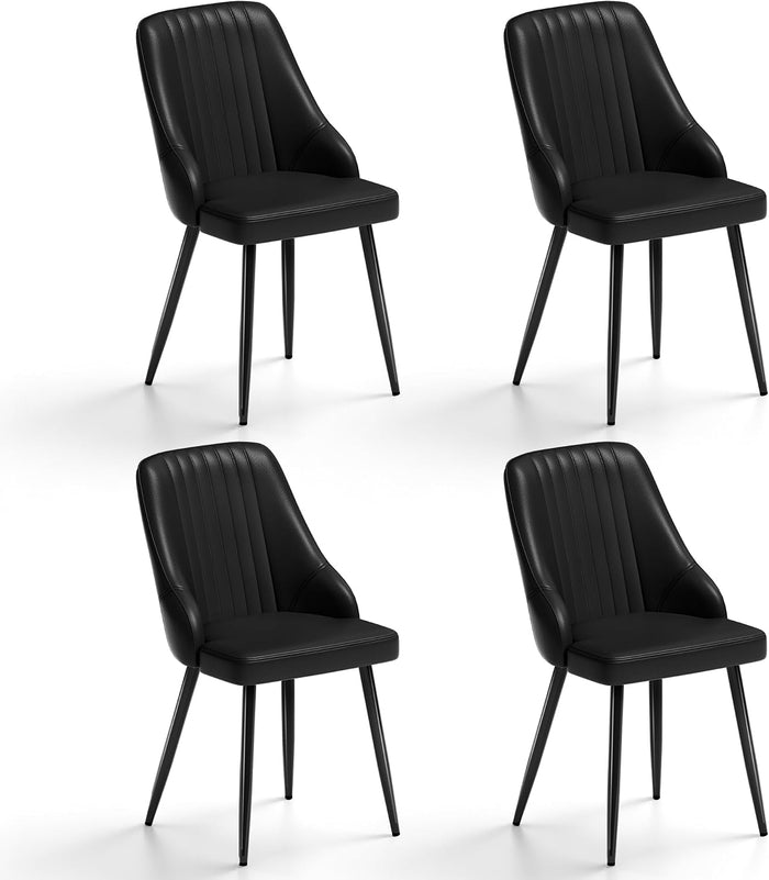 Black PU Chairs / Set of 4